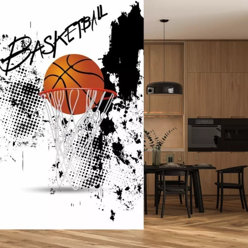 Sticker Basketball hoop on white grunge background