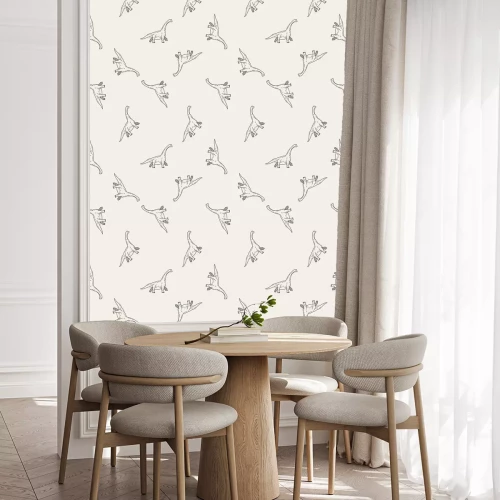 Tapete Minimalistisches Muster mit Dinosauriern