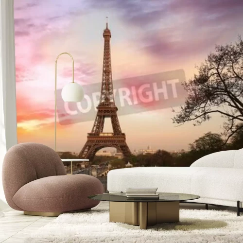 Fototapete Paris Eiffelturm bei Sonnenuntergang