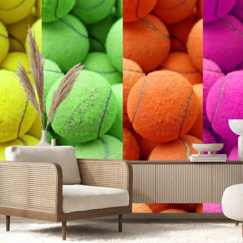 Sticker exotische Farbtennisball