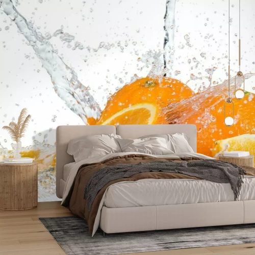 Fototapete Mit Wasser begossene Orangen