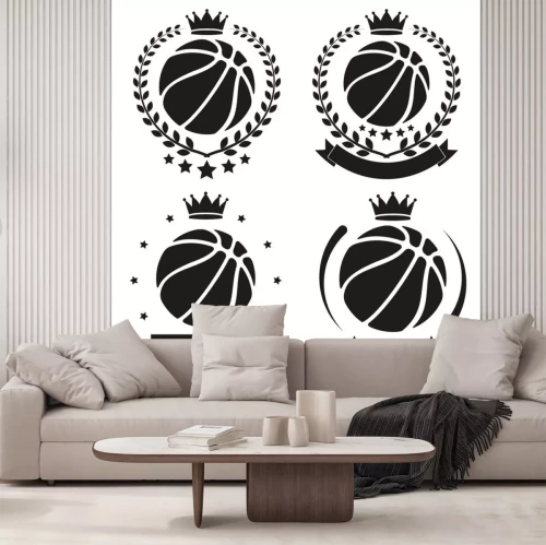 Sticker Reihe von Vintage-Basketball Club Abzeichen und Aufkleber