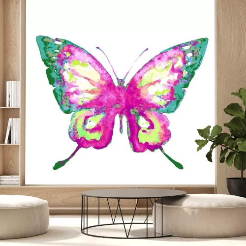 Sticker Bunter Schmetterling in Aquarell