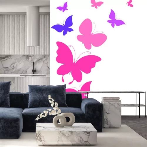 Sticker Rosa und lila Schmetterlinge