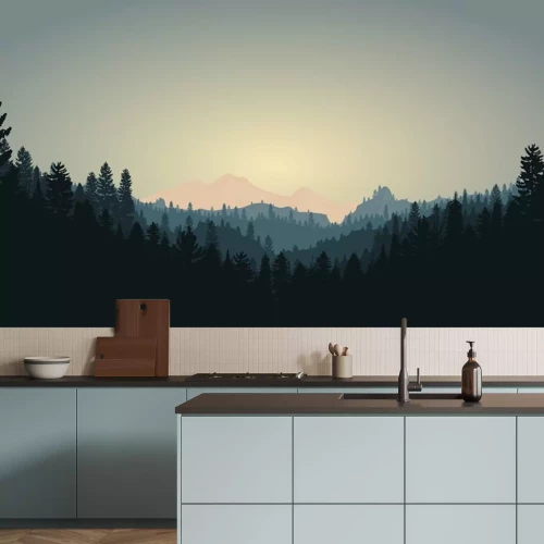 Sticker Wald Gebirge Szene