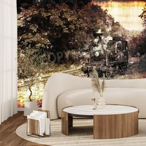 Fototapete Retro-Zug wie gemalt