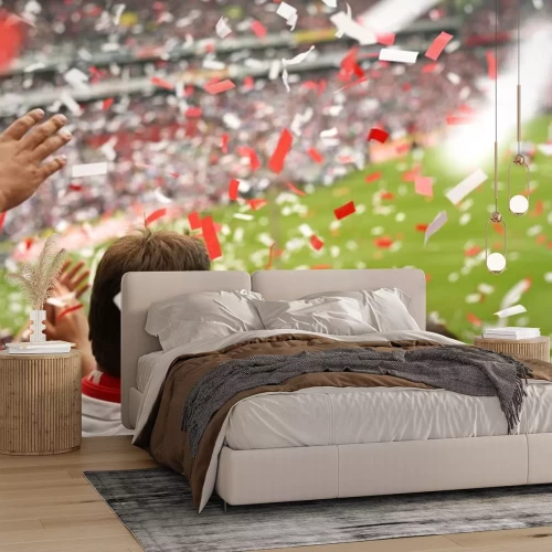 Sticker Konfetti auf Fußballfans verschüttet