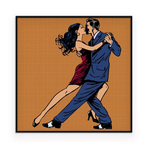 Poster Pop-Art-Grafik eines Tango tanzenden Paares