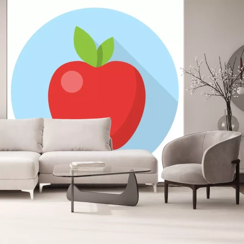 Sticker Roter Apfel einfache Grafik
