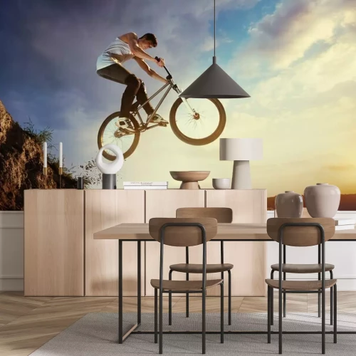 Fototapete BMX-Fahrrad in der Luft