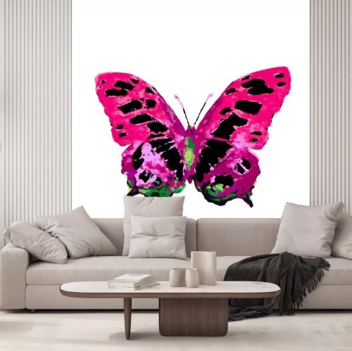 Sticker Gemalter roter Schmetterling