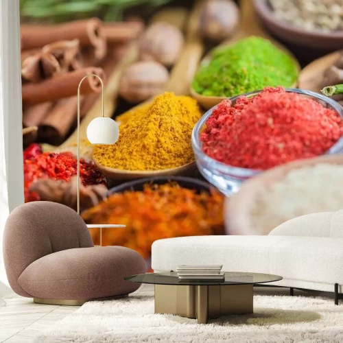 Sticker Gewürze in der Küche Nahaufnahme Foto