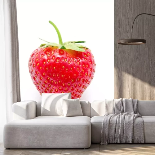 Sticker Reife Erdbeere auf weißem Hintergrund Grafik