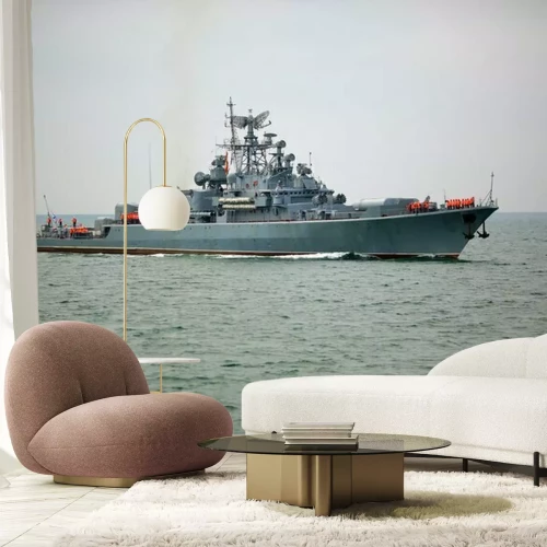 Fototapete Kriegsschiff auf See