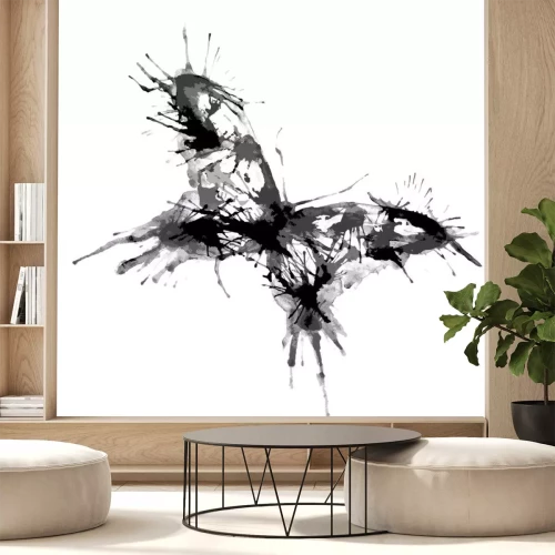 Sticker Schwarz-weißer Schmetterling