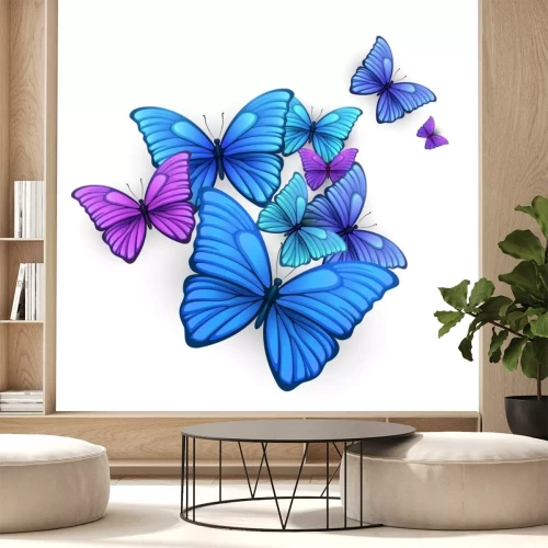 Sticker 3D-Schmetterlinge in verschiedenen Farben