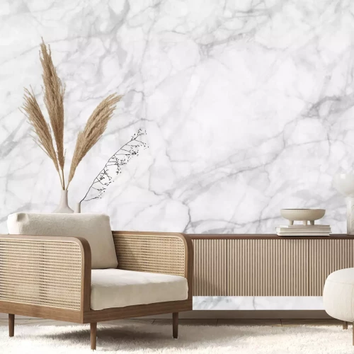 Fototapete Weiß-grauer Marmor-Imitat