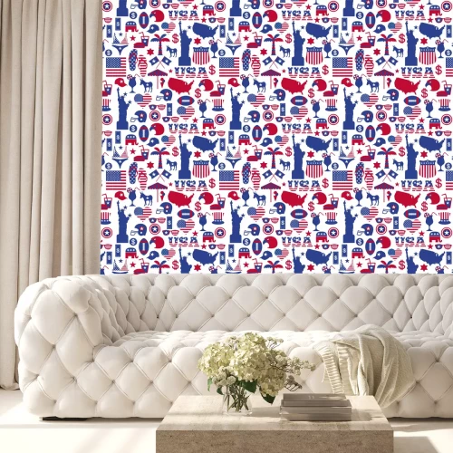 Tapete Nahtloses Muster des amerikanischen Designs