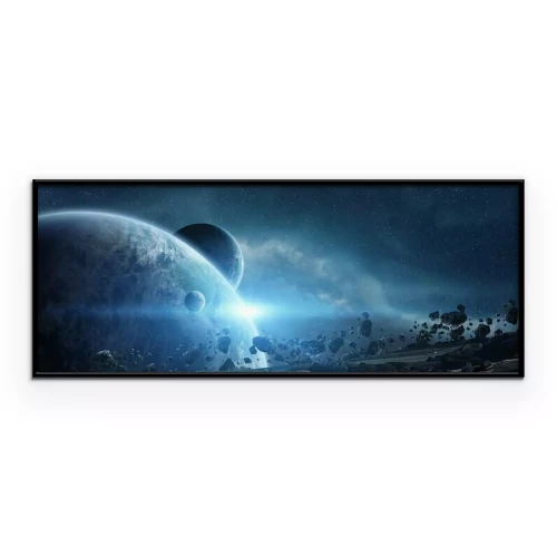 Poster Sonnenaufgang über dem Planeten Erde im Weltraum