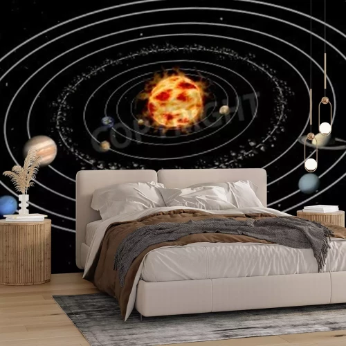 Fototapete Planeten rund um Sonne