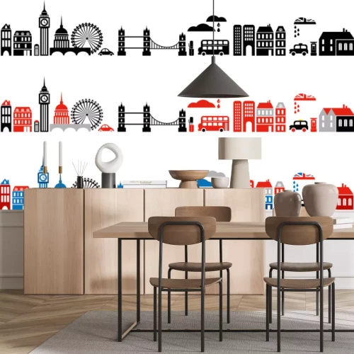 Sticker Vektor-Banner von Londoner Sehenswürdigkeiten - Europäische Städte-Serie