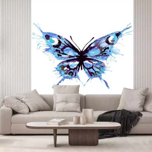 Sticker Schmetterlinge Blau auf hellem Hintergrund