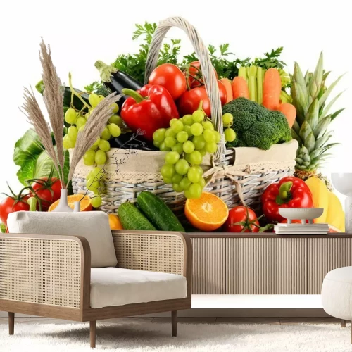 Fototapete Gemüse und saftiges Obst