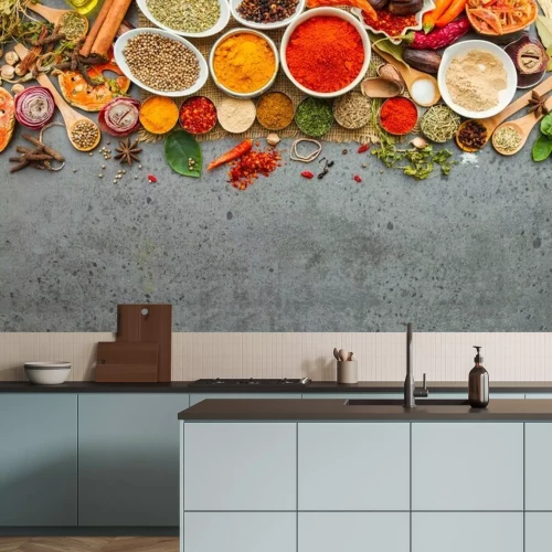Fototapete Küchengewürze und Zutaten
