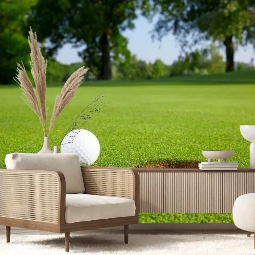 Fototapete Golfballloch