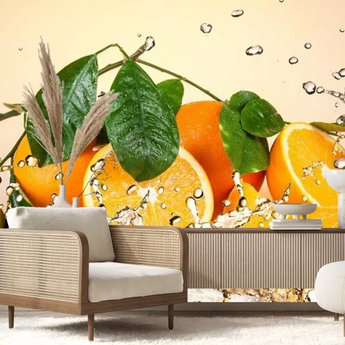 Fototapete Obst Wasser Orangen