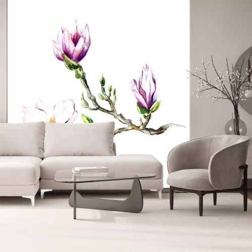 Sticker Magnolie auf Aquarellgemälde