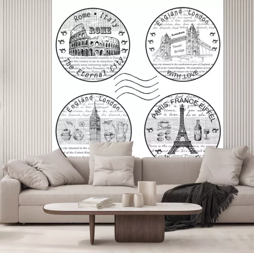 Sticker Shtamp rome paris