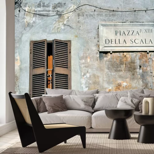 Fototapete Fenster im vintage stil in rom