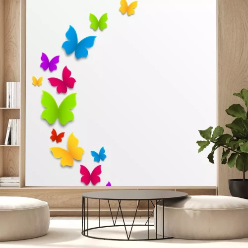 Sticker Schmetterlinge 3D auf weißem Hintergrund