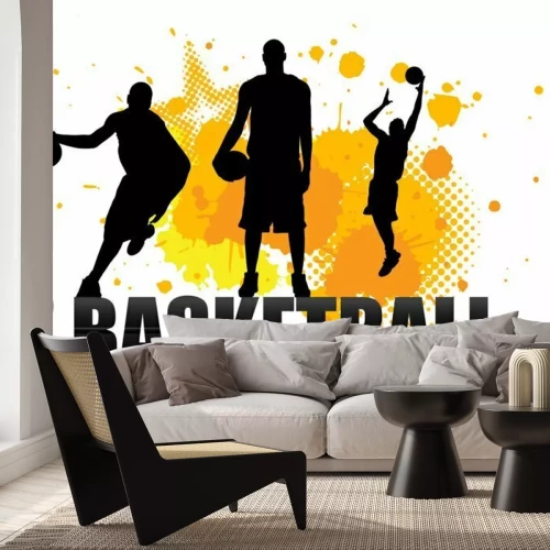Sticker Illustration mit einem Basketball