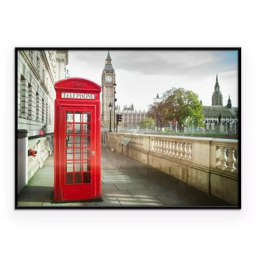 Poster Big ben and red phone cabine in London