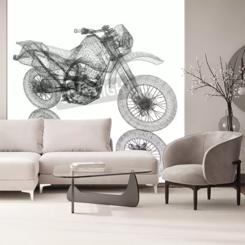 Fototapete 3D-Konstruktion des Motorrads
