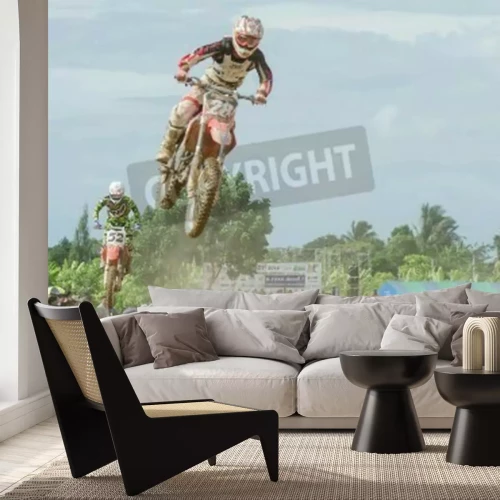 Fototapete Motocross und Springen