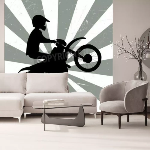 Fototapete Grafik mit Geländemotorrad