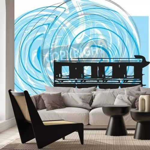 Fototapete Zug für Kinder bunte Kreise