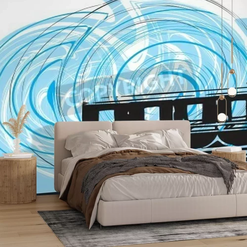 Fototapete Zug für Kinder bunte Kreise