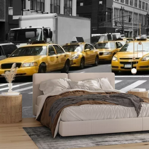 Fototapete New Yorker Taxis bei Fußgängerübergang