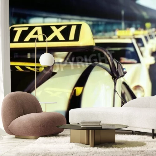 Fototapete New Yorker Taxis am Flughafen