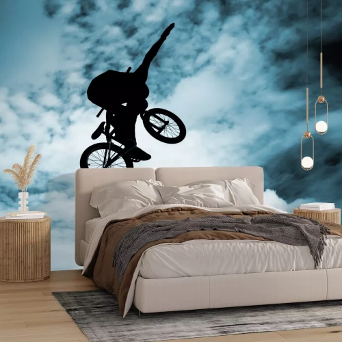 Fototapete Fahrrad in der Luft