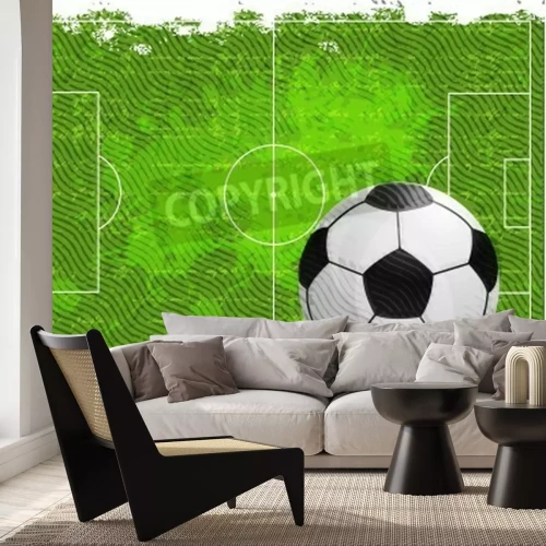 Fototapete Fußballplatz auf dem Modell