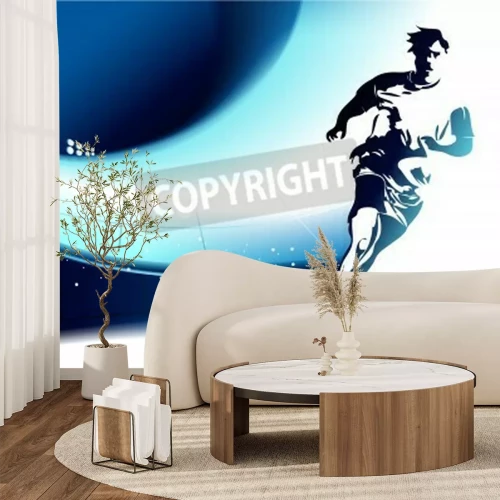 Fototapete Moderner Hintergrund mit Silhouette eines Fußballspielers