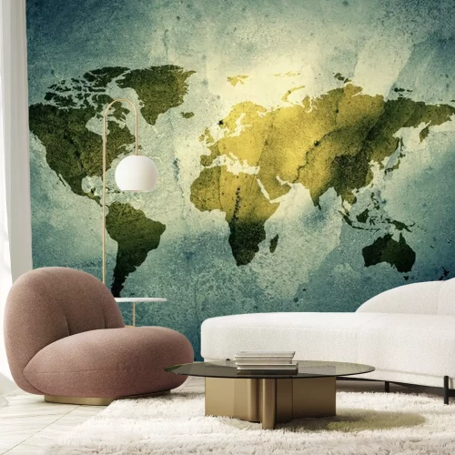 Fototapete Weltkarte auf Betonhintergrund