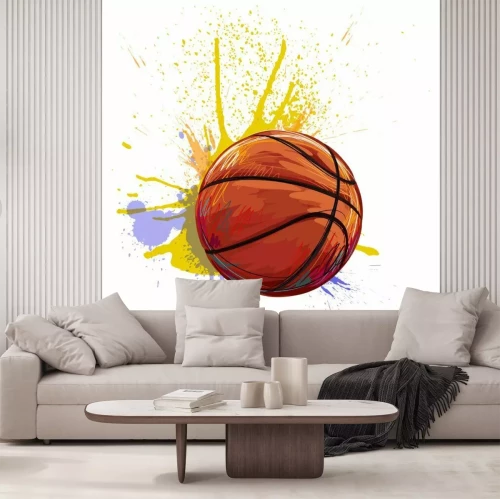 Sticker Basketball Gestaltet von professionellen Künstler. Diese Darstellung wird von Wacom tabletby mit Grunge Texturen und Pinsel erstellt