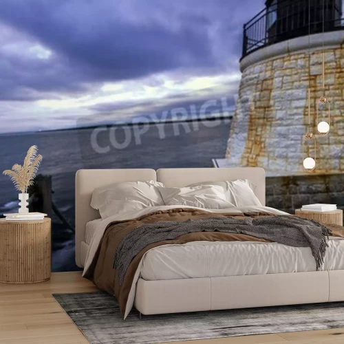 Fototapete Leuchtturm am stillen Meer