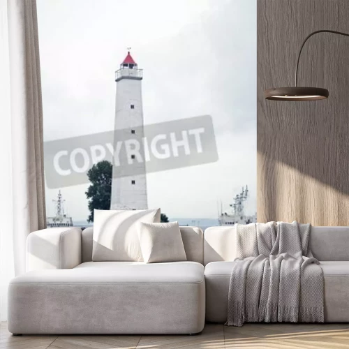 Fototapete Weißer Leuchtturm in Russland